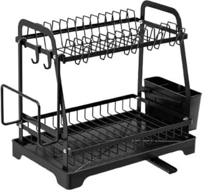 Milageto Escurridor de Platos Multifuncional de Dos Niveles para Guardar Palillos, escurridor Multifuncional para encimera