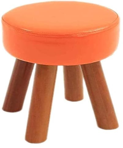Fußstütze, runder Hocker mit Stauraum, Fußhocker, Sitzfläche aus PU-Leder, Couch-Puff, Stuhl, Hocker, gepolstert (A, Einheitsgröße) (A, Einheitsgröße)