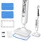 Steam Mop, Floor Steam Mop with 2 Reusable Washable Dirt Grip Pads, 400ML/13.53oz Tank, Lightweight Floor Steamer for Tile, Hardwood, Stone, Laminate, Vinyl & More