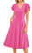 Abito Lungo da Donna, Estivo, Chic, A Trapezio, a Maniche Corte, da Sera, da Sposa, Rosa L