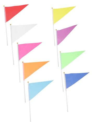 DRESSOOS 9pièces Lot De Mini Drapeaux à Main Colorés Légers Pour Célébration Agitateurs De Fête Pratiques Et Décoratifs