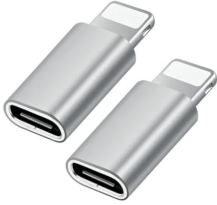 2 Adaptateurs USB C vers Lightning – Compatible pour iPhone 11/12/13/14, pour iPad 11/13 – Résistance, Adaptateur iPad – Exclusif pour Charge (Non Adapté À l'audio/Fonction OTG)