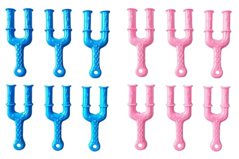 VBSYUYQ 12 Pcs Rubber Band Bracelet Loom Clips Pink Blue for DIY Craft | rubber band bracelet loom clips, pink blue plastic slingshot style weaving tool for diy jewelry bracelet necklace craft