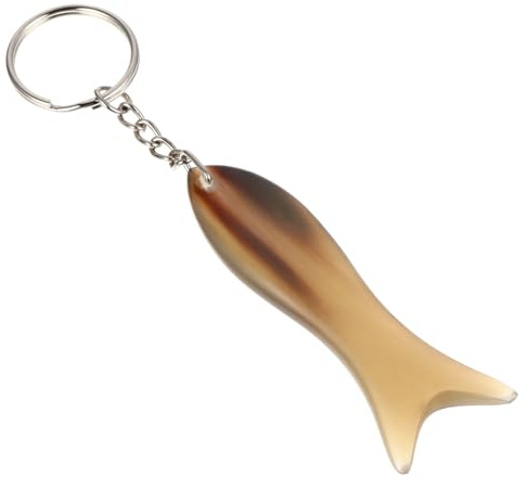 COLLBATH Natürlicher Fischform Horn Gua Sha Schaber Klein Massagegerät Mit Schlüsselanhänger Für Ganzkörpermassage Nacken Schultern Beine