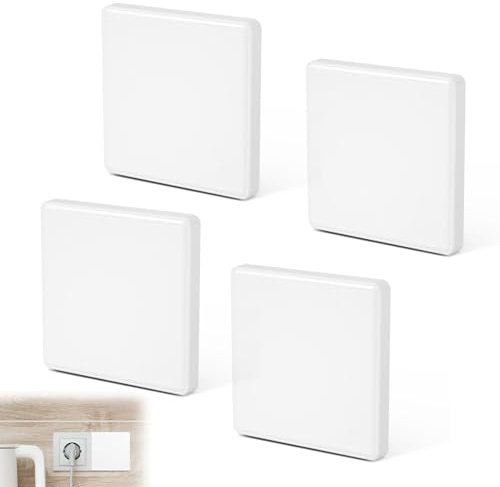 4 Lichtschalter Blindabdeckung Blinddeckel Steckdose 86×86mm Einfache Monta | Verdeckte Abdeckung Unterputz, für Nicht Verwendete Steckdosen oder Schalter (Weiß)Einfache Montage