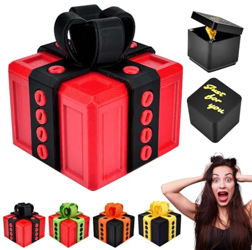 Nervige Geschenkbox mit Finger, 8CM 3D Geschenkbox Schrauben, Kreative Annoying Prank Gift Box Geschenke Speicher Streichbox für Valentinstag Kleiner Schmuck Valentinstag Geburtstagsgeschenk