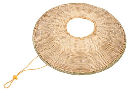 WHAMVOX Samurai Conical Straw Hat Lightweight Japanese Costume Accessory Traditional Asian Rice Farmer Cap for Halloween Outdoor Sun Protection Breathable Role Play Prop