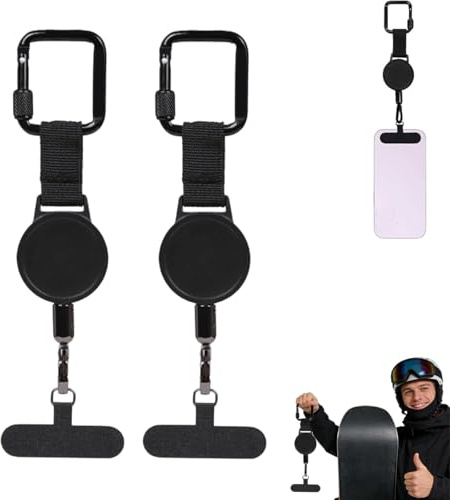 Retractable Phone Lanyard, Retractable Mobile Phone Holder And Protective Telescopic Rope, Ski Phone Holder Retractables for Skiing, Multi Function Anti Theft MobilePhone Accessories