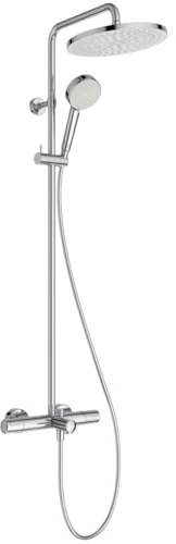 Ideal Standard Ceratherm T25 Duschsystem, Wassersparende Brause mit variablen Strahlarten, Verbrühschutz und Thermostatfunktion – Chrom (510.5x1117 mm)