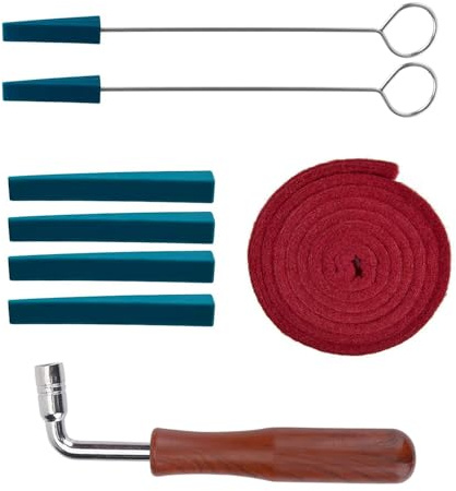 Klavier-Stimmwerkzeug-Set, 8-teilig, universelles Klavier-Stimmwerkzeug-Set mit Temperamentstreifen, Stimmschlüssel und Stummschaltstreifen für Profis
