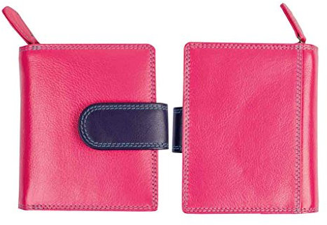 Leder- Geldbörse v. BB Klostermann, versch.Farben 11x9cm (Fuchsia-blau)