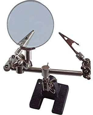 EXTOL CRAFT Halter „dritte Hand“ mit Lupe, Lupen-Durchmesser 60mm