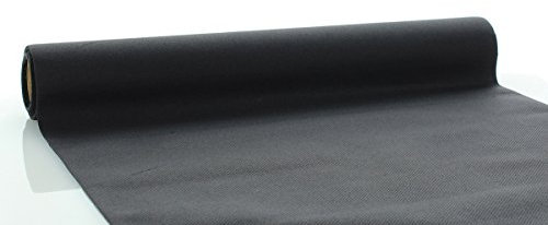 Sovie HOME Linclass®Airlaid Tischläufer 40cm x 4,8m | Einmal-Tischdecke | ideal für Black and White Party und Halloween | Schwarz | 1 Stück