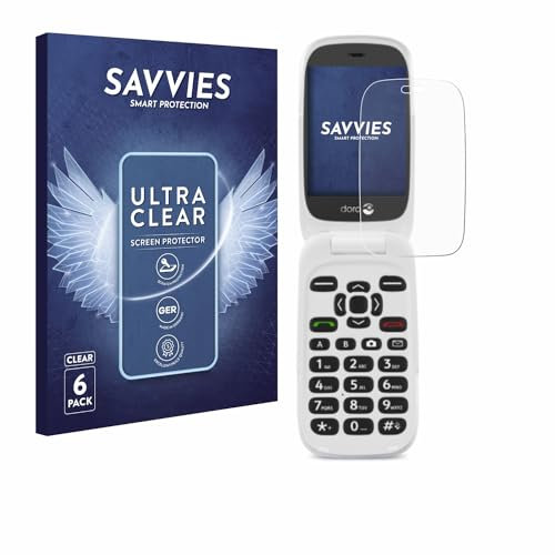 Savvies 6 Pack Screen Protector compatible with Doro 6520 Protection Film Clear