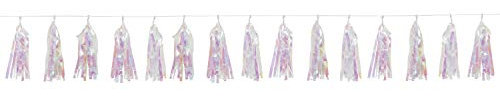 Iridescent Foil Tassel Garland (2.7 meters) 1 Piece - Elegant Party Decoration for Celebrations and Events