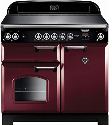 Rangemaster Classic CLA100ECCY/C 100cm Electric Range Cooker with Ceramic Hob - Cranberry / Chrome