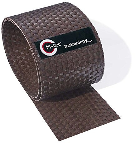 Rattan Sichtschutzstreifen 19cm x 2,55m (HxL) 3 Streifen braun