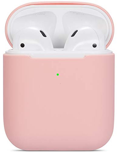 Custodia per Airpods compatibile con Watruer, protettiva in silicone morbido ultrasottile antiurto con accessori di protezione antiscivolo Custodia per Apple Airpods 2 e 1 Custodia di ricarica - Rosa
