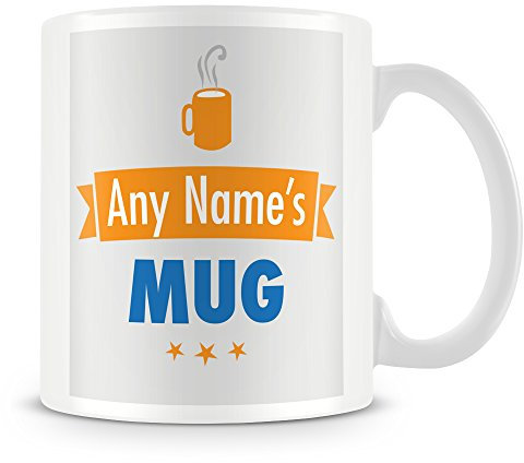 MUGGZ Personalised Name Mug – Add Name – Gift for Work, Friends, Family - Orange
