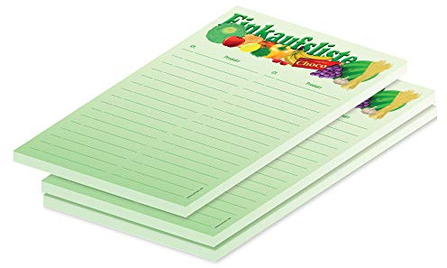 PRICARO Einkaufsliste Vielfalt, grün, A5, 3 Stück