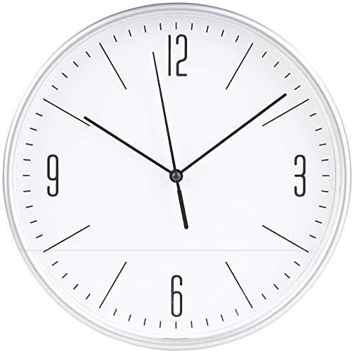 St. Leonhard Wanduhr Wohnzimmer: Klassische Wanduhr mit großen Ziffern und flachem Design, Ø 25 cm (Uhr Wohnzimmer, Uhr Design, analog)