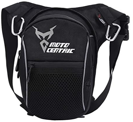 Beintasche Motorrad Oxford Taille Pack Hüfttasche für Herren Frauen Oberschenkel Taille Hintern Hüfte Gürteltasche Outdoor Reisen Wandern Cyling Tactical Outdoor Sport Pack Tasche Schwarz(Grau)