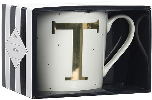 Depesche 5909.046 - Tazza con manico, in porcellana, 300 ml, con scritta T, 1 pezzo (confezione da 1)