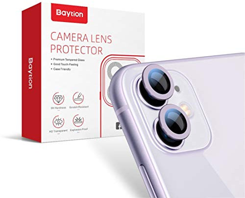 Baytion [2 Pezzi Pellicola Fotocamera iPhone 11, Protezione Fotocamera iPhone 11[Alta Definizione] [Caso Amichevole] [Resistenza ai Graffi] (Viola)