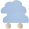 Qualsen BPA-freies Tischset Kinder, 2 Stück Wolke Silikon Platzset Kinder, rutschfest Platzset Abwischbar Platzdeckchen Kinder, Tischsets Abwaschbar Kinder, Tischunterlage Kinder, 48×27cm, Blau