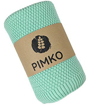 PIMKO Babydecke Strickdecke Kuscheldecke Schmusedecke weich und kuschelig ideal für Zuhause oder für Unterwegs für Allergiker geeignet aus natürlicher 100% Baumwolle Größe 80 x 100 cm (Mint)