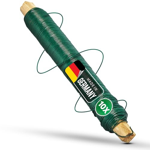 Novatool 10x Wickeldraht I grün I 0,65 mm I Draht I Basteldraht Floristendraht Blumendraht Bindedraht Biegedraht drehbinder rostfrei strohblumennadeln