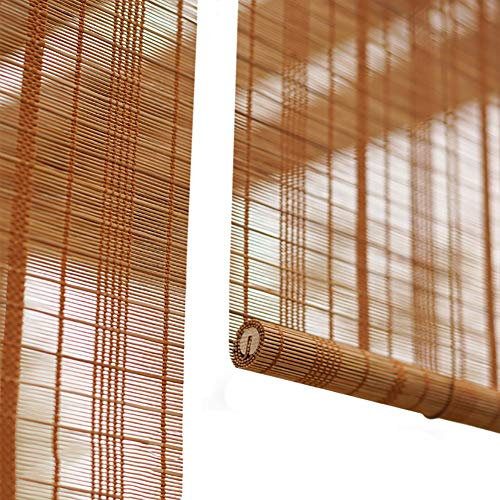 Lqqdp Bambusrollo Rollos Bambus-Rollos, Verdunkelungsvorhang für Den Innenbereich Im Japanischen Stil für Zu Hause, für Einen Breiten Pavillon mit Außenveranda/Flacher Volant, 60/80/100/120/140 cm