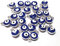 Perlin Nazar Boncugu Schmuckanhänger kettenanhänger armband emaillierte Amulett anhänger, 10 Stück, Blaues Auge, Evil Eye, DIY-Schmuck (Silber)