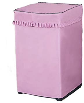 YiYYPT Coprilavatrice Carica dall'alto Antipolvere Coprilavatrice Verticale Impermeabile Protezione per Lavatrice a Ruota ondulata Protezione con Cerniera Anti-Spruzzi (Pink,L)