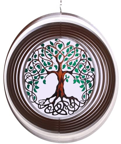 ISEO Tree of Life Wind Spinners for Yard and Garden, Metal Ornaments for Garden Décor, Outdoor Wind Spinner, Tree of Life Gifts, Outdoor Garden Decoration, 12 inch Tree of Life Wall Décor by