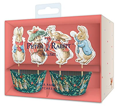 Anniversary House Offizielles Peter Rabbit™ 36-teiliges Weihnachts-Cupcake-Backset, 12 Kuchendekorationen und 16 Cupcake-Förmchen, Cup-Cake-Dekorationsset, Beatrix Potter Dekorationen Geschenk, J191