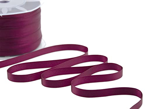 Furlanis - Doppelsatinband, Italienische Gewebe - Dunkel Burgunderrot, 10 mm x 25 m