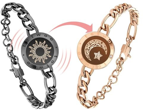 TOTWOO Pärchen Armband Paar Geschenke Partnerarmband Langstreckenberührung Pärchen Geschenke Liebes Geschenk für Sie Vibration & Aufleuchten für Liebespaare Armbänder Fernbeziehung Geschenke