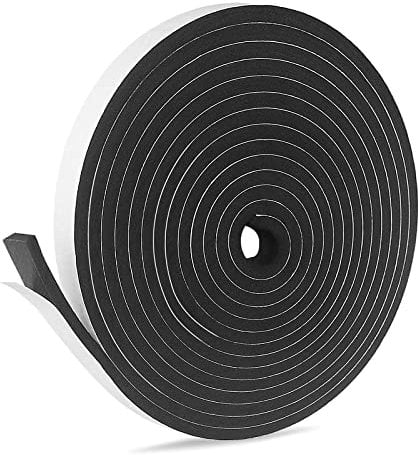 SDLDEER Foam Tape, Self Adhesive Foam Strip 12mm(W) X 12mm(T) X 4m(L) Weather Stripping Door Seal Strip, Draft Excluder for Windows Door, Anti-Collision, Weatherproof, Window Soundproofing