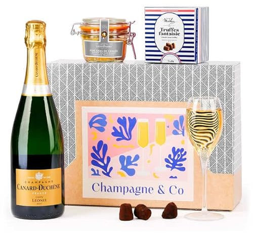 BienManger.com - Coffret Champagne & Co - Coffret à offrir pour Anniversaire, Noël et Fêtes - Cadeau gourmand