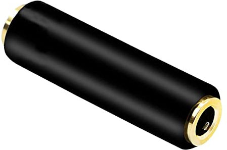pencilupnose 3.5mm Female to Female Adapter Coupler 4 pole to 4 pole, 1/8 Inch Stereo Audio Microphone Jack, Gold Plated AUX Extension Connector