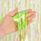 2PCS Iridescent Fringe Foil Curtain Green Party Hanging Streamers Decorations - BRAVESHINE 1x2m Clear Glitter Wall Backdrop Photo Booth Props For Birthday St Patricks Christmas Graduation Prom