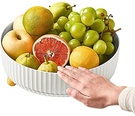 Rotierendes Lagerregal,Drehbares Gewürzregal Drehbarer Kühlschrank Organizer,Gewürzregal Drehteller Küche,360° Drehbarer Kosmetik Organizer,Drehteller Küchen Organizer,Drehbares Gewürzregal (weiß)