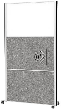 MAUL Trennwand Akustik MAULconnecto 180x100cm | Raumteiler für Büro und Schreibtisch | Freistehender Raumtrenner mit Rollen | Ideal als Sichtschutz und Schallschutz |Akustikvlies + Whiteboard