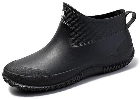 Pearleaf Wellington - Stivali da pioggia da uomo e da donna, stivali di gomma corti, impermeabili, taglia, Nero , 35 1/3 EU