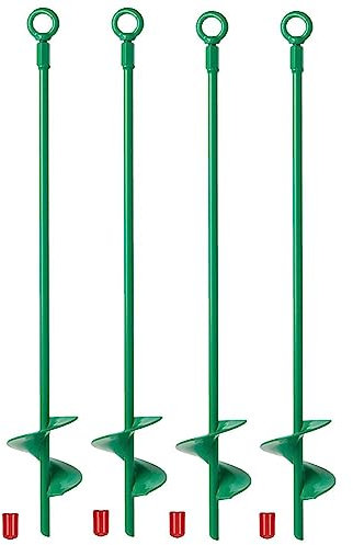 Voragrl 4 Pcs 18in Ground Anchors Kit Helix Earth Ground Anchor for Camping Tent,Canopies,Swing Sets