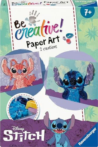 Ravensburger - Be Creative, Paper Art Disney Stitch, Juego Creativo, Manualidades Creativas, Manualidades con Papel, Idea Regalo para Niños y Niñas de 7+ Años