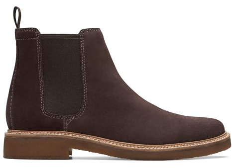 Clarks Clarkdale Easy Mens Chelsea Boots 45.5 EU Dark Brown Suede