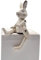 kadoh Holzfigur Kantenhocker Hase mini Dekohase 10 cm (weiß)