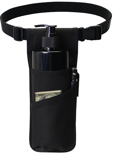 Borsa porta bottiglia da massaggio, fondina per olio da massaggio, fondina per lozione, massaggiatore, massaggiatore, lozione per massaggi (TH-XJ1kd-Nero)